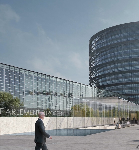 Institution - Parlement Européen de Strasbourg - Parvis du bâtiment Louise Weiss - SERUE Ingénierie