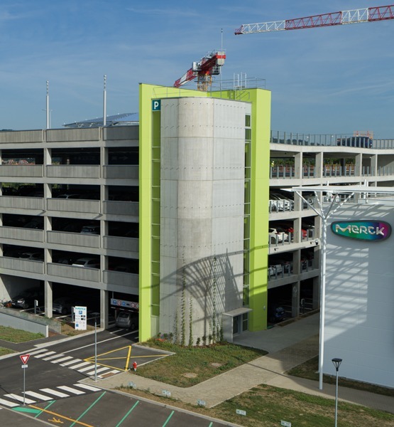 Parkings souterrains et aériens. - Parking silo de 579 places sur le site de la Sté Merck Millipore SAS à Molsheim (67) - SERUE Ingénierie