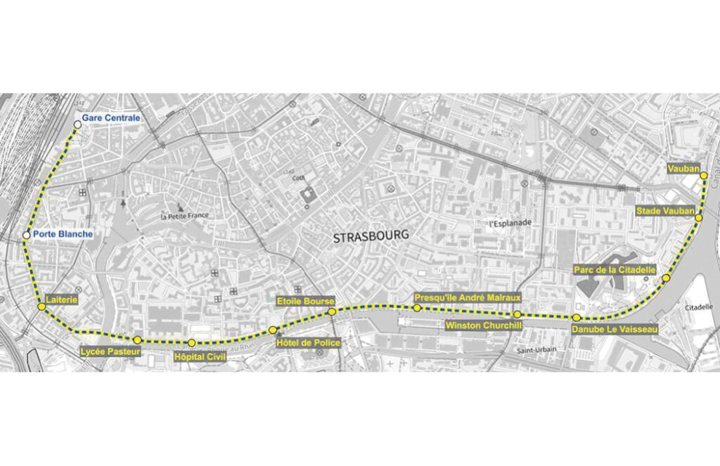 Aménagement rues et places - Extension de la ligne G à Strasbourg (67) - SERUE Ingénierie