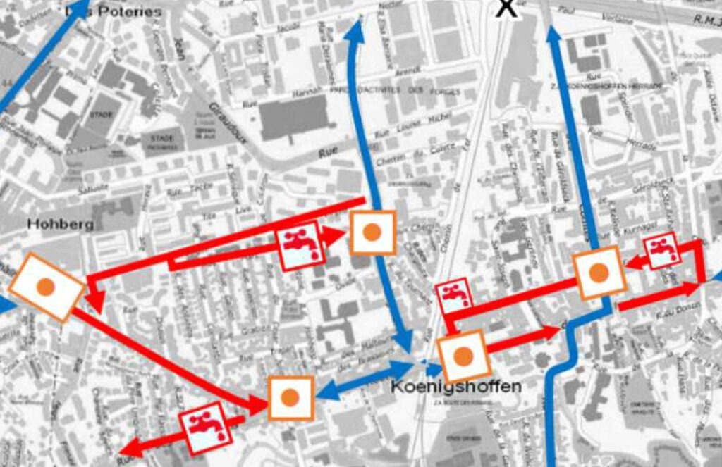 Aménagement rues et places, tranports et mobilité - Ligne F du tram à l’ouest de Strasbourg vers Eckbolsheim et Wolfisheim (67). SERUE Ingénierie