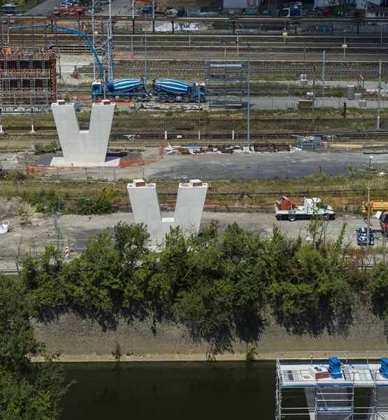 Ouvrage d'art - Réseau BHNS de l’agglomération de Thionville, construction d'un pont sur la Moselle (57) - SERUE Ingénierie 67