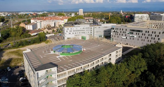 Parking - Parking aérien - Silot - Campus médical RHENA - 67 Strasbourg (Bas-Rhin) - SERUE Ingénierie